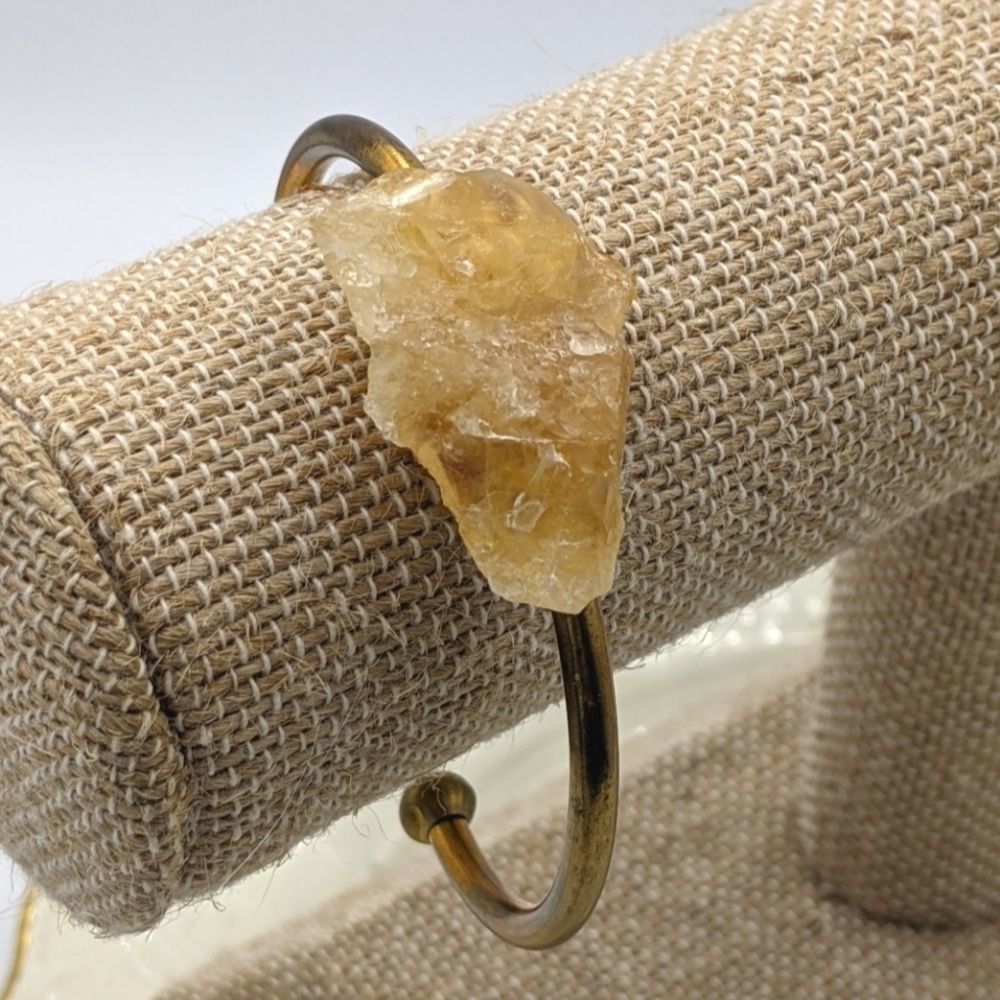 ✨3 for 25✨Yellow Druzy Gold Tone Cuff Bracelet